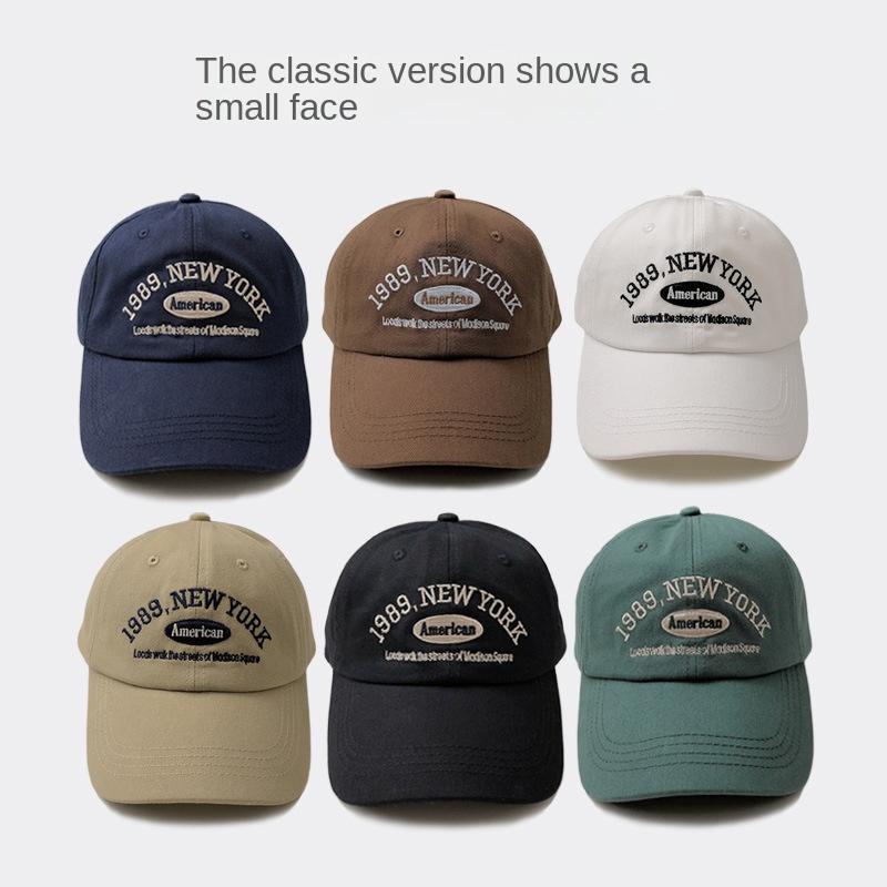 Korean Retro Baseball Cap for Men & Women - Autumn & Winter Versatile Street Style with "1989" Letter Embroidery, Duckbill Hat for Summer, Couple's Design 2