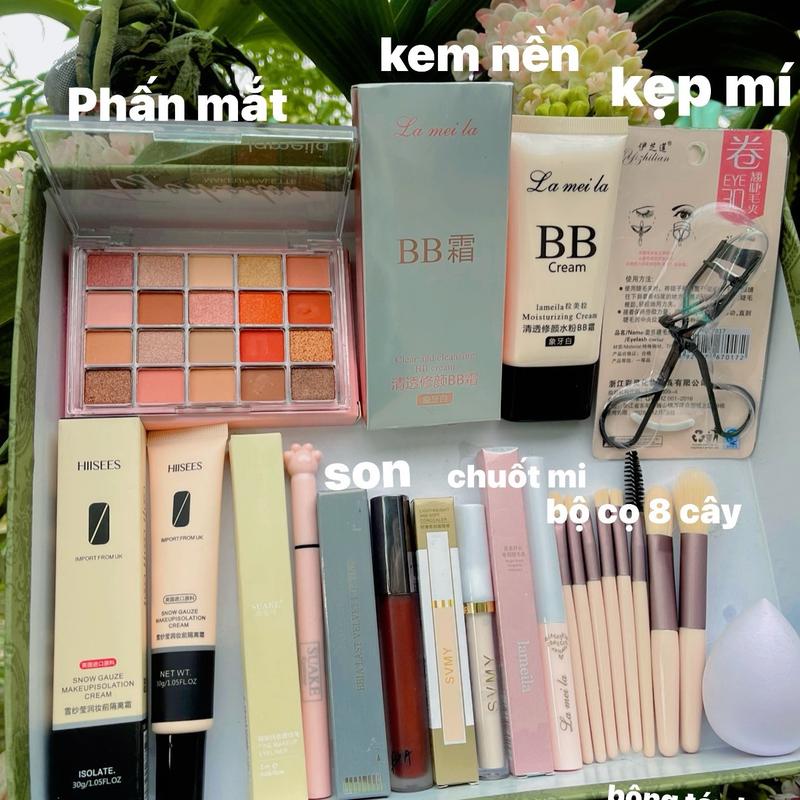 Combo makeup 10 món trang điểm cơ bản đầy đủ cho người mới bắt đầu Cosmetic Mỹ Phẩm Son Môi Nữ Women