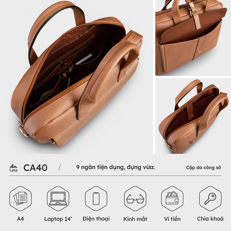 Cặp da nam công sở thời trang LATA CA40 3