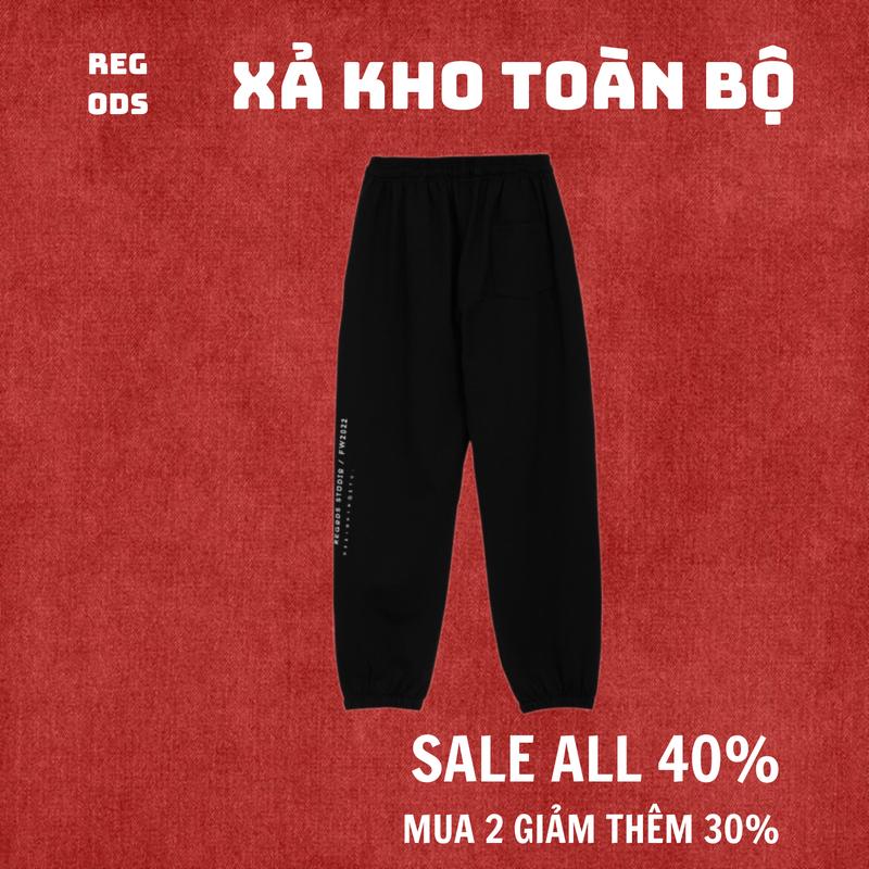 Quần dài ống rộng thêu REGODS form rộng unisex nam nữ lưng chun - SweatPants ss2