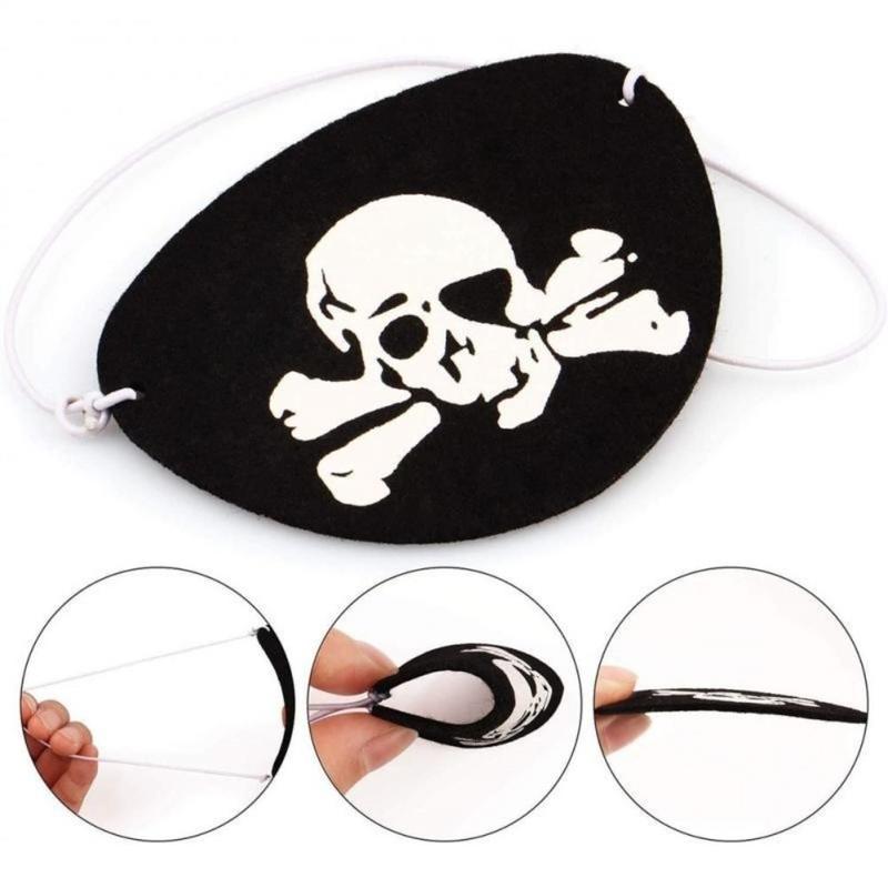 Product Introduction of Performance Cosplay Mask Pirate Eye Mask Masquerade Mask Felt Skull Eye Mask White/Black Home 14