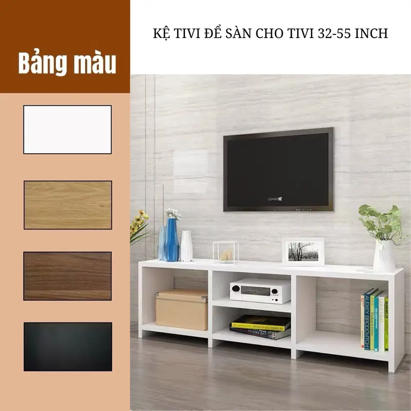 NỘI THẤT HD Kệ tivi phòng khách kệ gỗ để sàn dài 1m gỗ MDF nhập khẩu phong cách châu âu hiện đại cổ điển và sang trọng 0