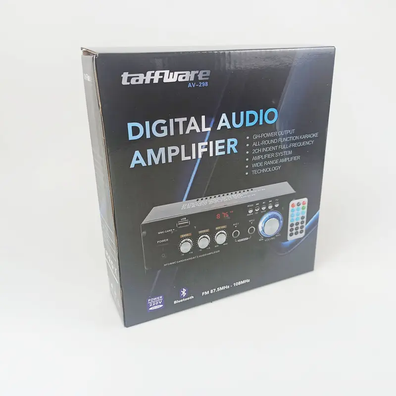 Amplifier Bluetooth EQ Audio Karaoke Home Theater FM Radio 300W + 300W - Taffware AV-298BT Bass Equalizer 3