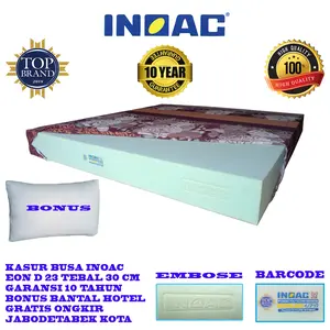 Inoac kasur busa 180 x 200 x 30 cm Garansi 10 Tahun Tebal Mewah Penyangga Leher Penyangga Punggung Terakit Asli