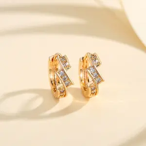 Anting Korea Wanita Anti Karat Emas Berlian Anting Hoop Anting Anting Wanita Y819