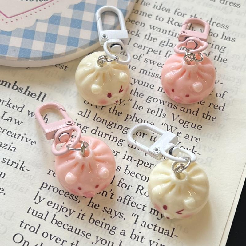 Product Introduction of Simulation Xiao Long Bao Keychain Piggy Bun Pendant Fun Quirky Backpack Pendant Couple Best Friend Gift 0