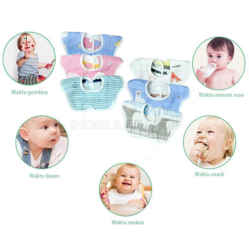 Slaber Kain Bayi BY-654-ST Slabber Bayi Baby Bib Sleber Slaber Makan Bayi Celemek Makan Bayi Clemek Air Liur Bayi Tatakan Makan Bayi Tatakan Air Liur 2