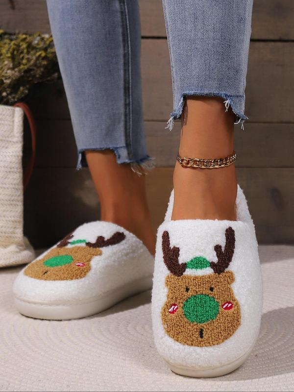 Women's Cute Bowknot Design Plush Slippers, Casual Soft Comfortable Home Slippers, Warm Slippers for Indoor & Outdoor Use for Fall & Winter 2