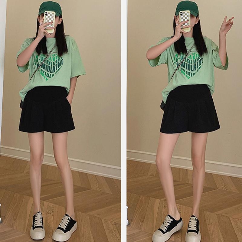 Summer Thin Maternity Shorts For Outer Wear Plus Size Pregnancy Belly Support Casual Loose Wide Leg Cloud Three-point Pants 8