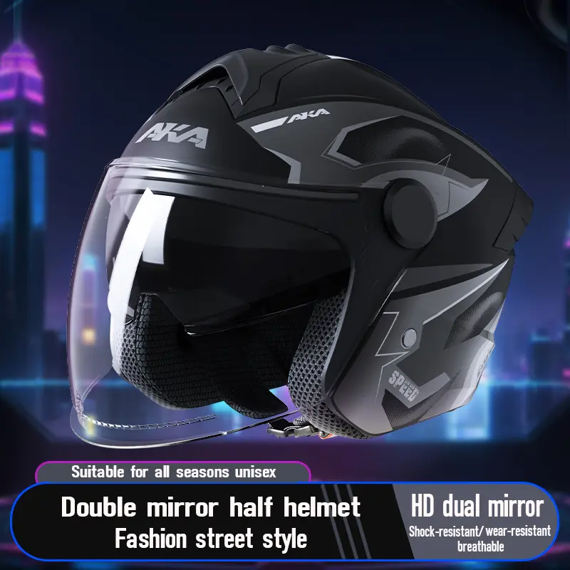 ZEBRA YM 902 HALF FACE DUAL VISOR MOTORCYCLE HELMET TikTok Shop
