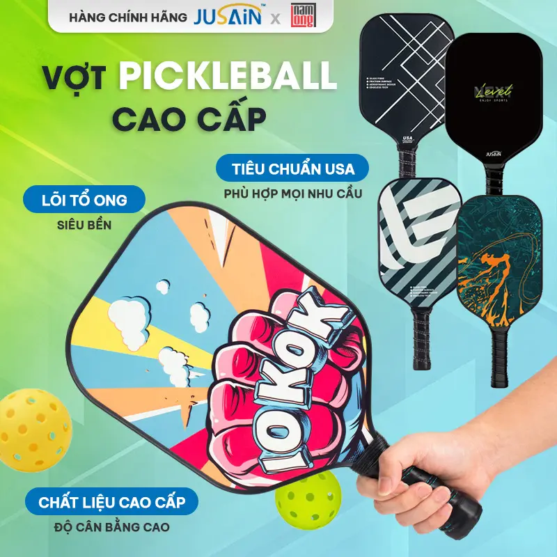 Vợt Chơi Bóng Pickleball JUSAIN Sport Cao Cấp Nhiều Mẫu Siêu Nhẹ Chắc Chắn