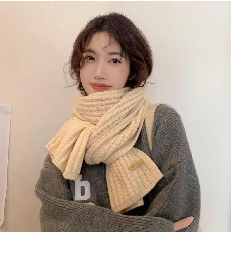 Product Introduction of Women's Wool Knitted Scarf Autumn and Winter Korean Style All-Matching Thickened Warm Shawl Atmosphere High Sense Student Scarf Fashion 11