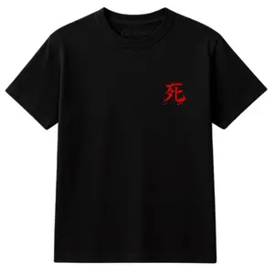 T-Shirt Cotton Combed 24s | Kaos Streetwear Anime Unisex Motif Japanese Kanji Death