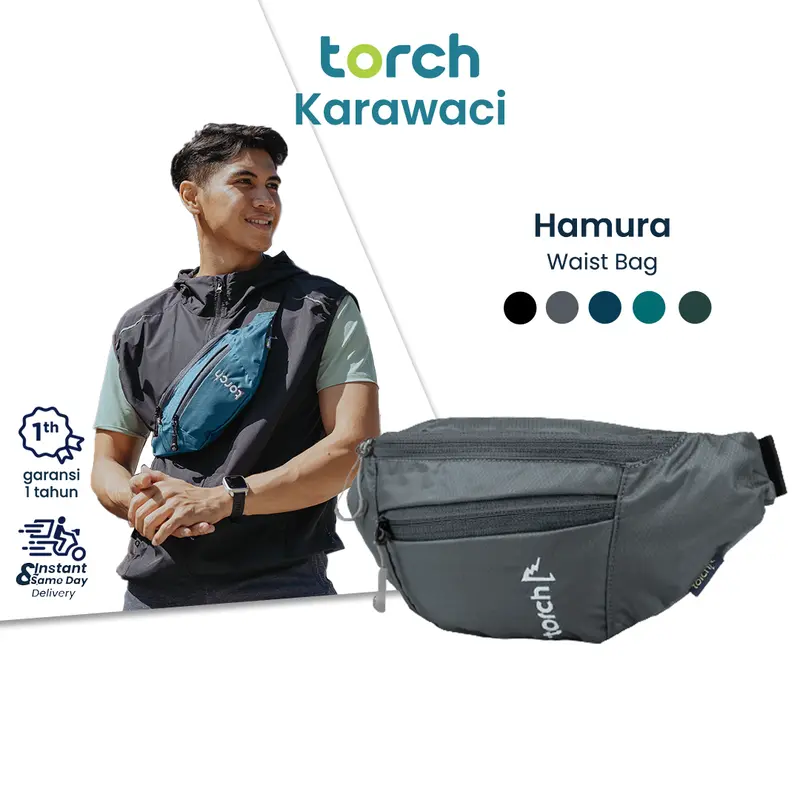 TORCH Tangerang Hamura Tas Pinggang Selempang Ringan Anti Air Pria Wanita - Waist bag Sling bag Cross Body Bag Waterproof 0