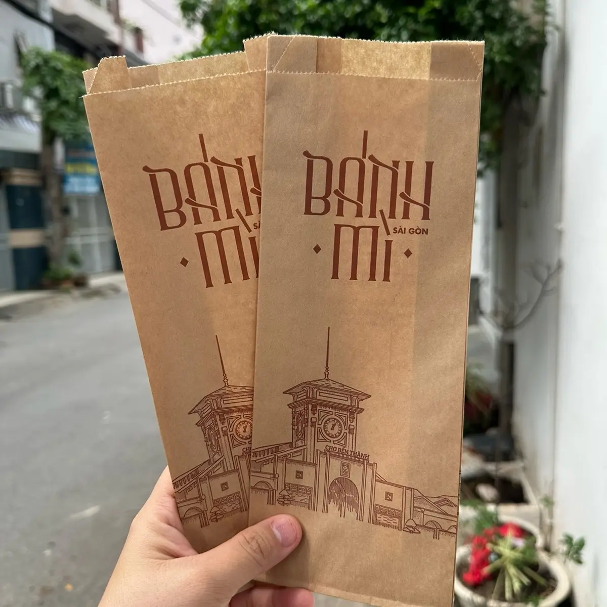 100 Túi đựng bánh mì sài gòn giấy nâu