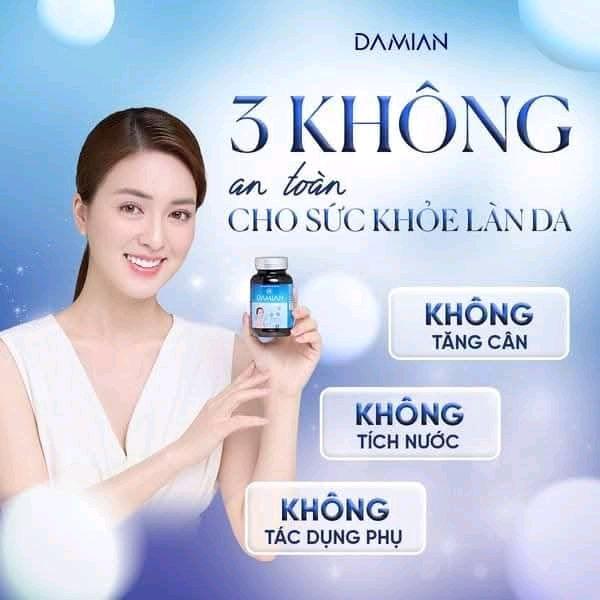 Viên uống Damian Dakami hộp 30 viên hỗ trợ trắng da mờ nám 4