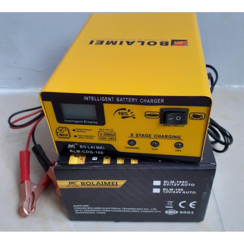 Sạc ắc quy 12v6A/24v3A đến 200ah, sạc bình ắc quy cho ô tô, xe máy thông minh tự ngắt khi đầy-Bolaimei 2021 Dụng cụ gia đình đa chức năng nghn212114 2