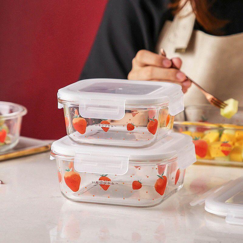 Product Introduction of Insulated Glass Bowl Heat Resistant Microwave Oven Safe Glass Lunch Box Glass Food Storage Box Lunch Box with Lid for Office Workers 6
