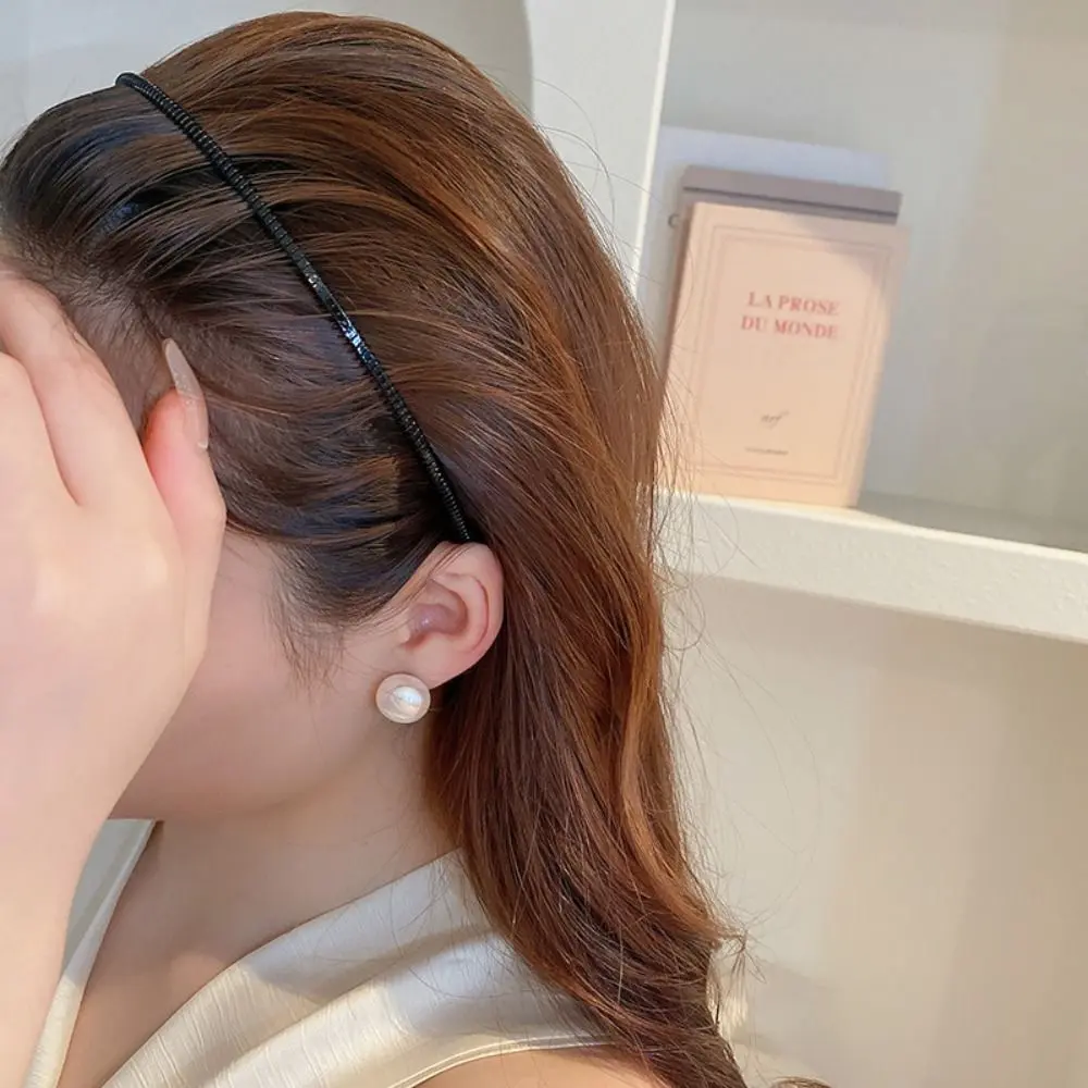 Fashion Cross Wave Shape Headband Spring Shape Simple Thin Metal Hair Hoop Hair Accessories Elastic Men Hair Bands Male