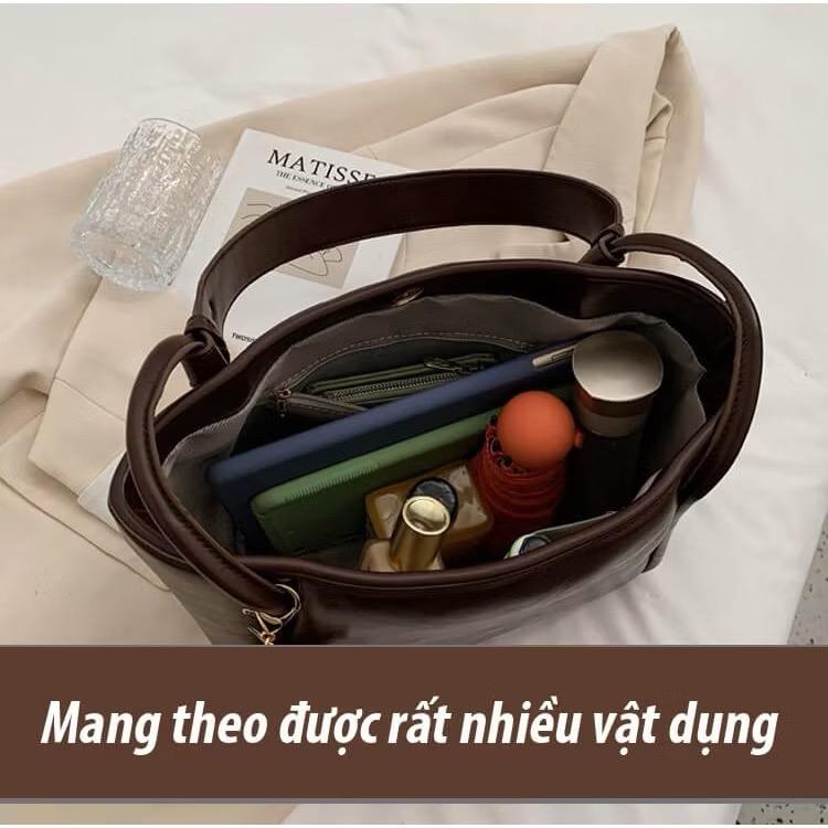 Túi xách da nữ đeo vai tui tote công sở da pu cao cấp tặng kèm gấu sức chứa lớn phong cách đơn giản dễ phối đồ DK335 5