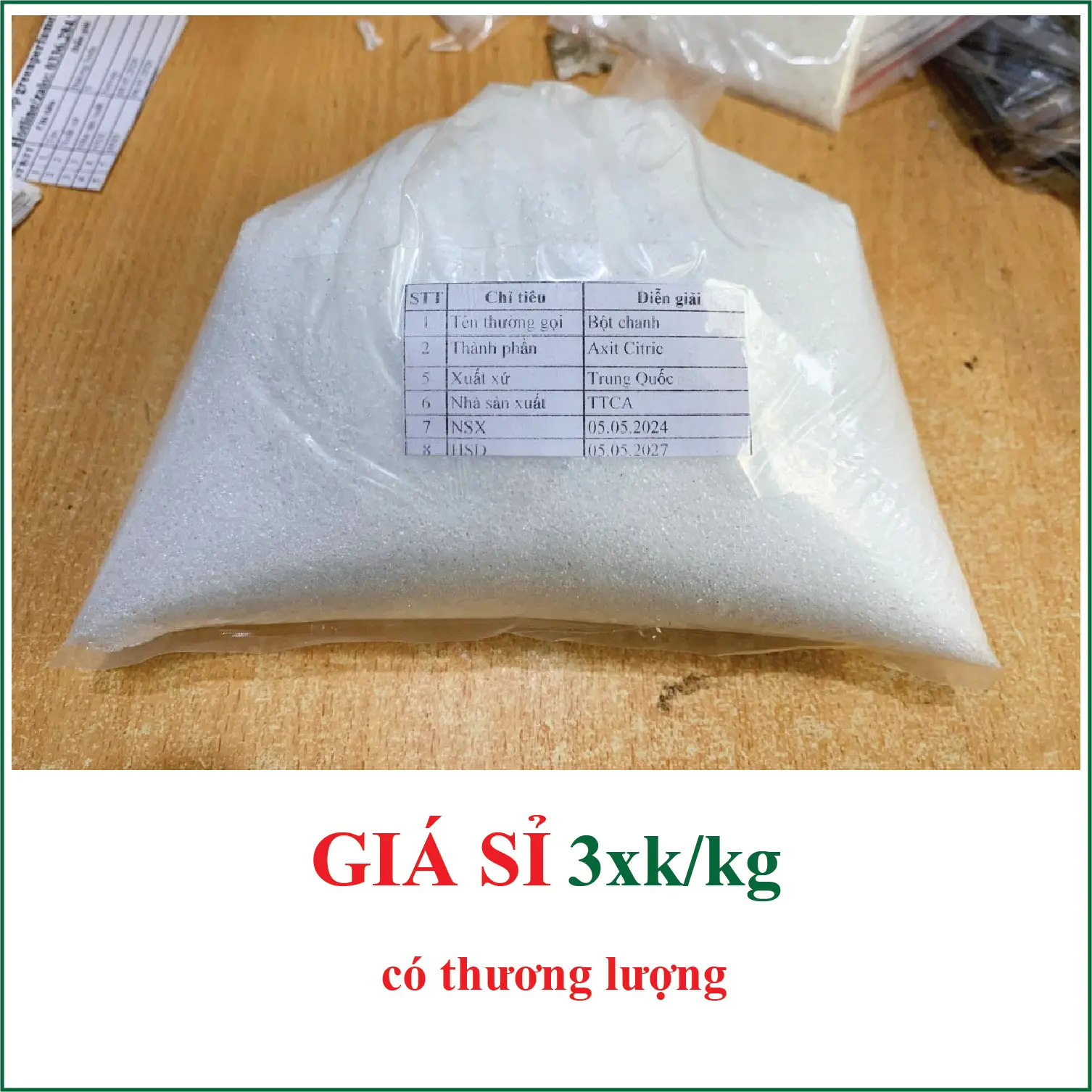 [1Kg] Axit chanh, axit citric, acid citric, bột chanh, bột chua, dùng để tẩy rửa, tạo độ chua, điều chỉnh pH - TIỆN ÍCH NHÀ BẾP 24/7
