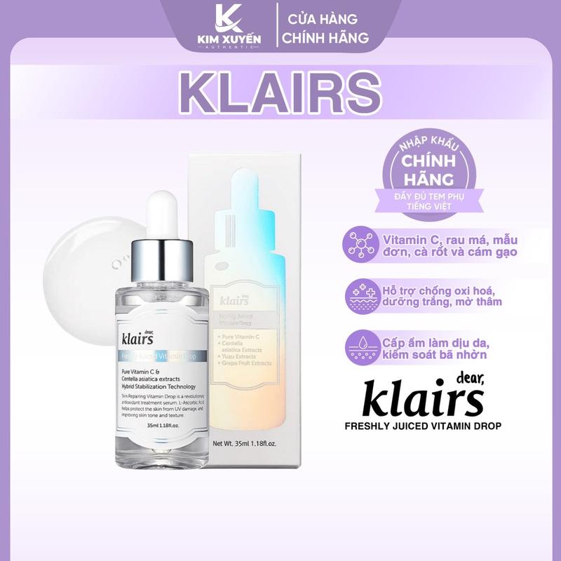 Serum Vitamin C Klairs Freshly Juiced Vitamin Drop 35ml Skincare Nữ Chăm Sóc Da