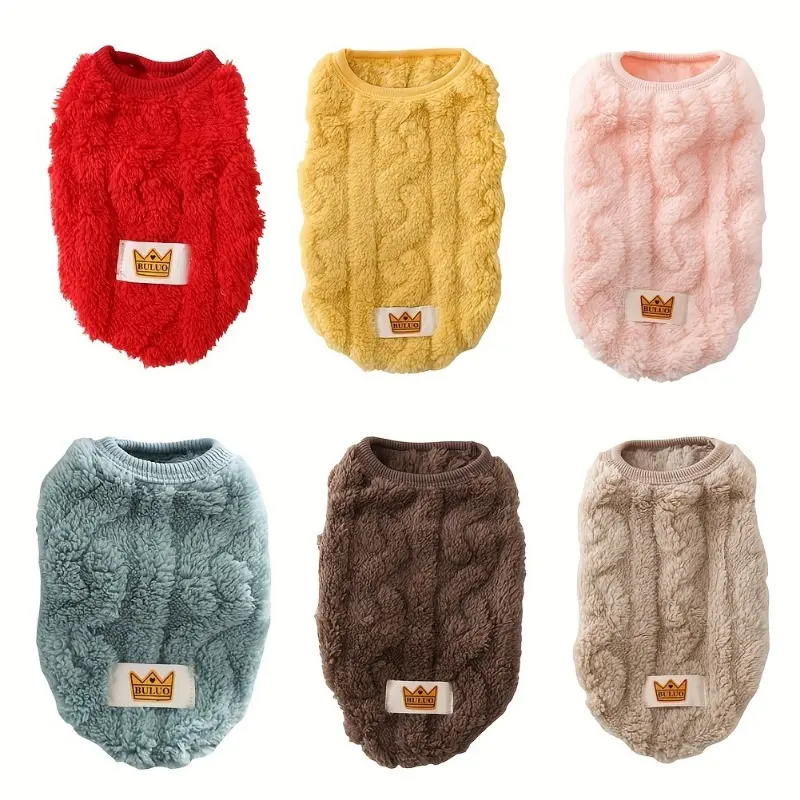 Dog Sweater Vest Soft Winter Cold Weather Warm Plush Pullover Sleeveless Puppy Clothes for Small Medium Large Dogs Cat Puppy Indoor Outdoor, XS-XL