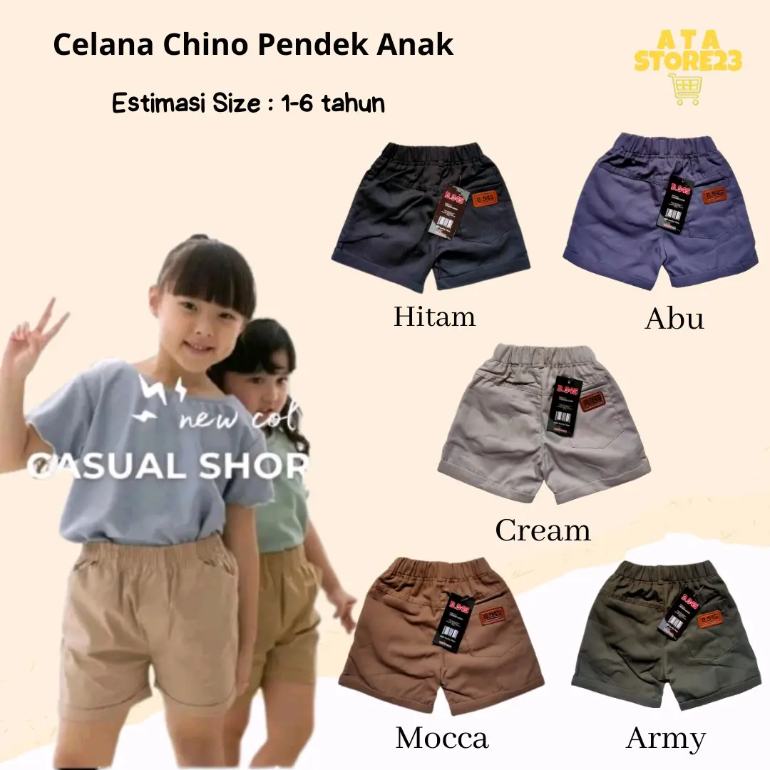 CELANA CHINO SHORT PENDEK ANAK KATUN HARIAN TERLARIS