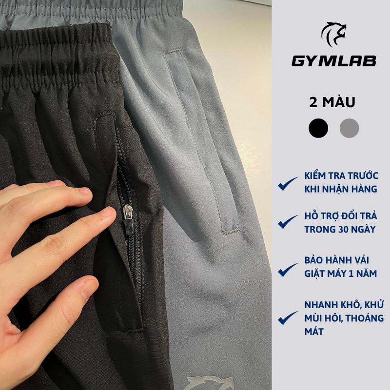 Quần đùi nam tập gym, chạy bộ thể thao Gymlab form 6 inch trên gối vải gió thoáng mát 5