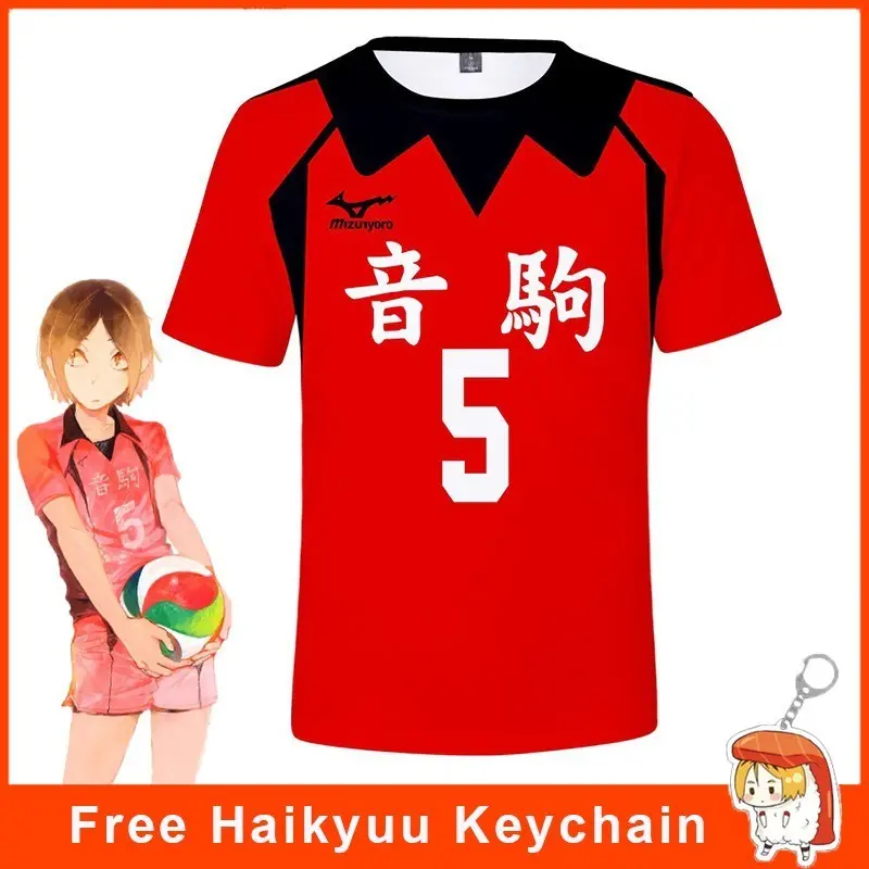 Tetsurou Kenma Short Sleeved Sports Anime Uniform Haikyuu Nekoma Jersey Uniform T-shirt Cosplay Custume T-shirt