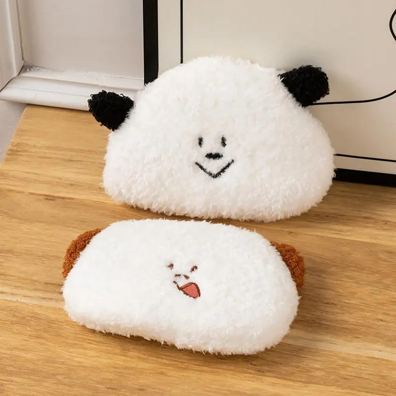 Kawai Ins Cute Little Face Puppy Plush Coin Purse ID Credit Card Document Keys Storage Money Wallet Case Portable Coin Bags