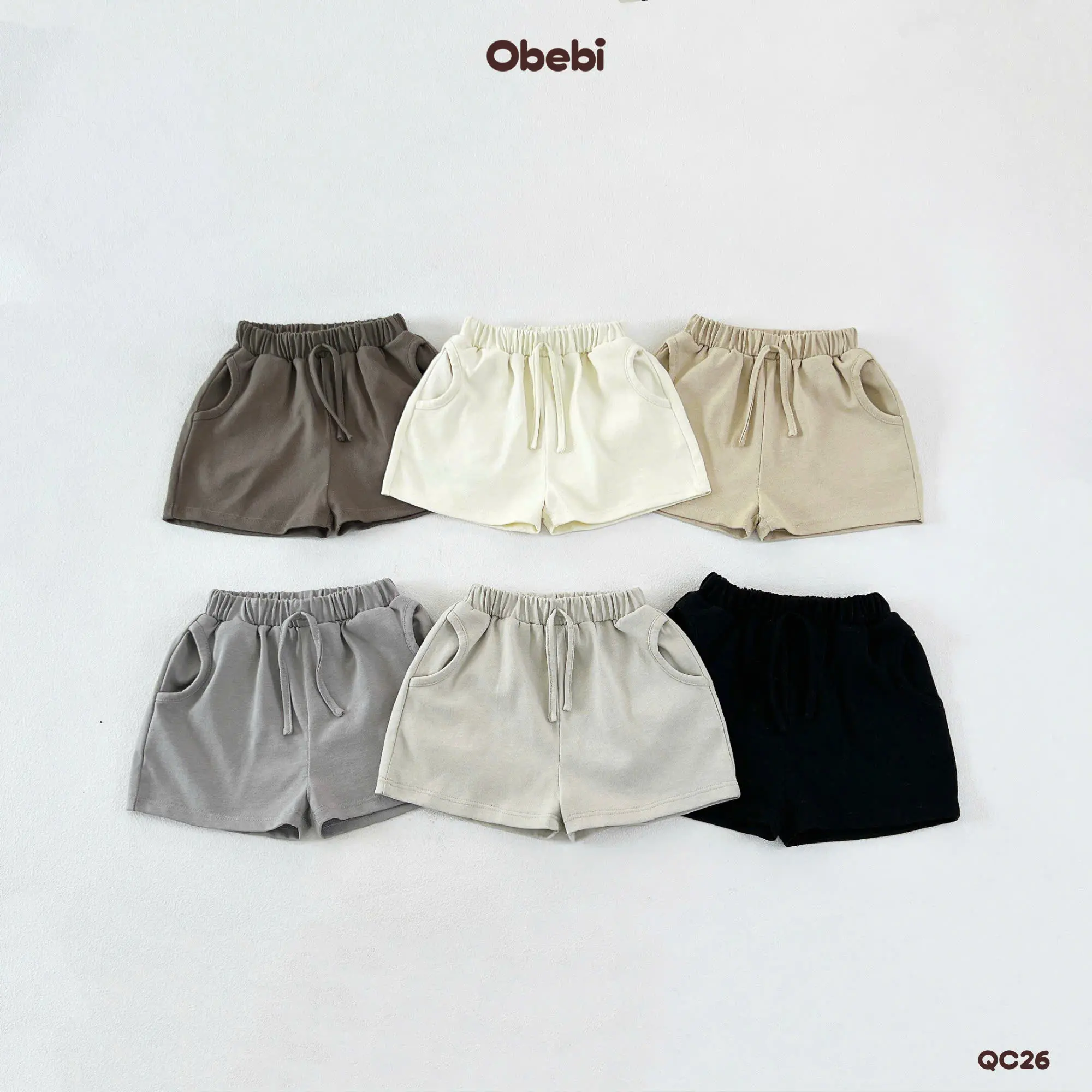 QC26 Quần Túi Tròn Thời Trang Hè Mềm Mại Thoải Mái Cho Bé Obebi