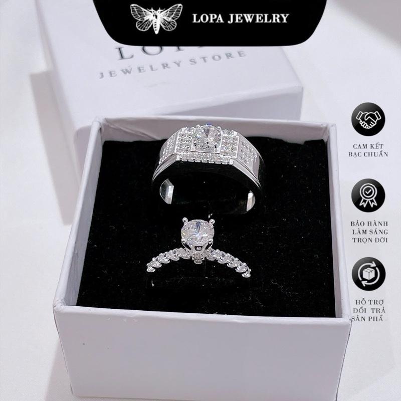 " FULL BOX Nhẫn Đôi Cổ Cao Bạc Ta LoPa Sk90 – Cao Cấp Sang Chảnh Tình Yêu Vĩnh Cửu | Quà Tặng Cặp Đôi thiết kế tinh tế.