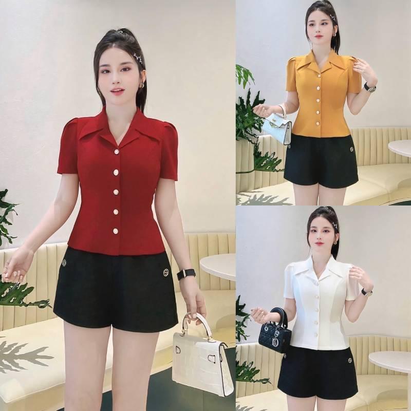 ÁO Peplum A67. Thiết kế cổ Vest tay cộc siêu xinh (Không kèm quần hoặc CV)