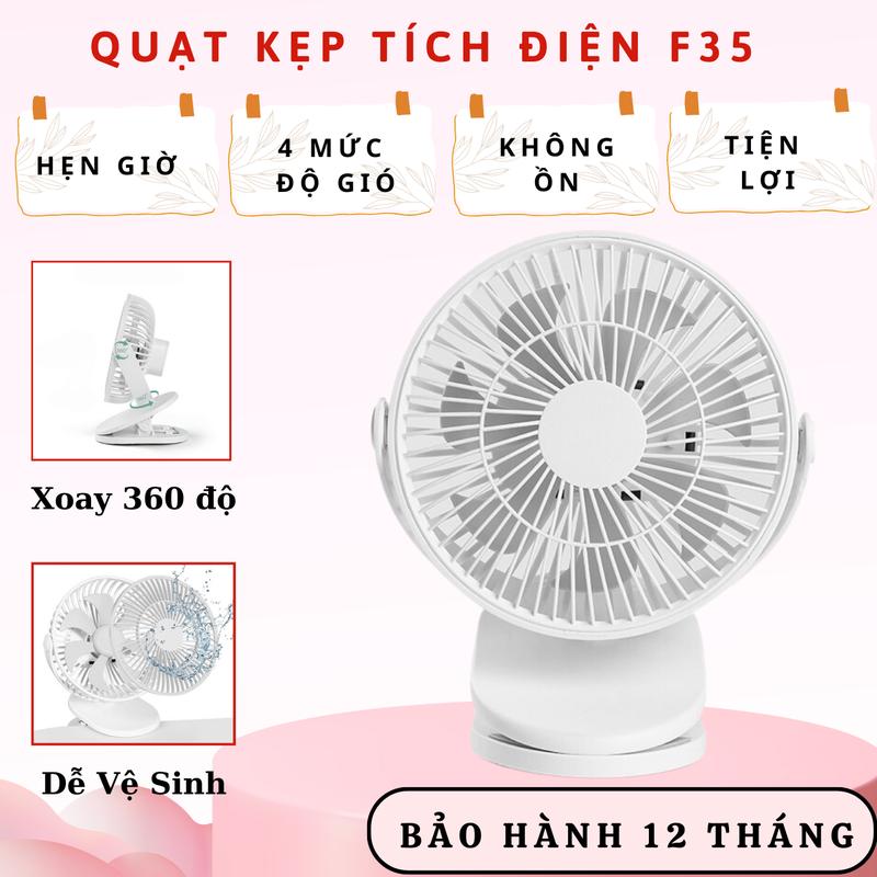 Quạt Tích Điện Mini Để Bàn , Quạt Kẹp Bàn Xe Đẩy Em Bé , Quạt Cầm Tay Nhỏ Gọn Mang Đi Chơi Du Lịch Phụ Kiện Usb quạt  goojodoq