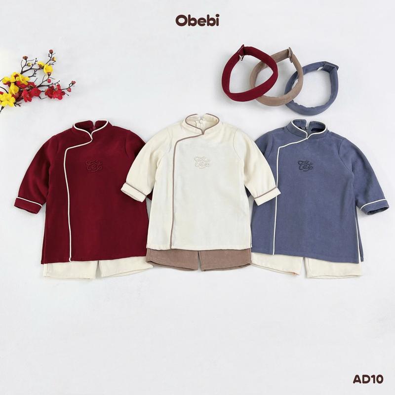  AD10 Áo Dài Thêu Tết Kèm Mấn  Không Kèm Túi Lì Xì  Thời Trang Mềm Mại Thoải Mái Cho Bé Obebi 