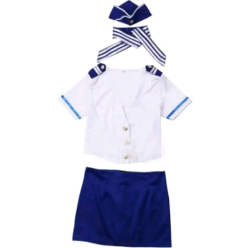 BAJU SET SEKSI + ROK + TOPI MODEL COSPLAY KOSTUM PRAMUGARI