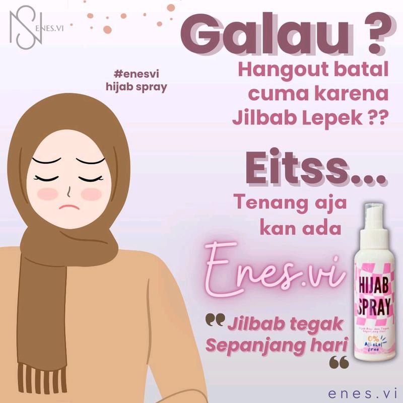 Hijab spray Enes vi Anti Leyot parfum pewangi jilbab kerudung anti lepek 100 Ml 3