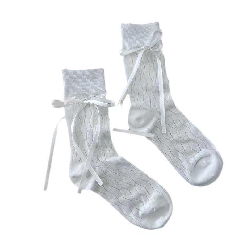 Tất vớ Lolita nữ sinh đính nớ tự buộc chất liệu cotton mỏng phù hợp mùa hè TN200 7