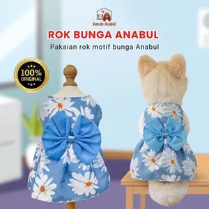Rumah Anabul Rok Bunga Anjing/Kucing - Dog Cat Motif Bunga Floral Princess Dress - Bowknot Princess Spring Dress