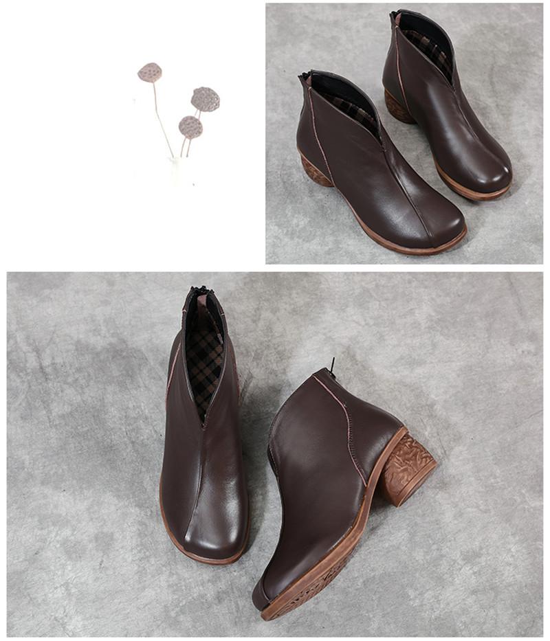 Product Introduction of Genuine Leather Winter Boots Women Chelsea Shoes Booties Woman Ankle Boots Platform Shoes Botines Mujer 14