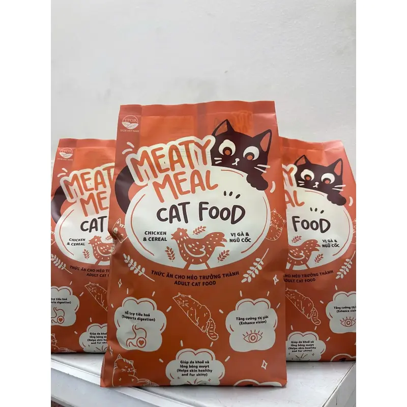 Thức ăn hạt khô cho mèo Meaty Meal 1kg cao cấp cho mèo trưởng thành 2