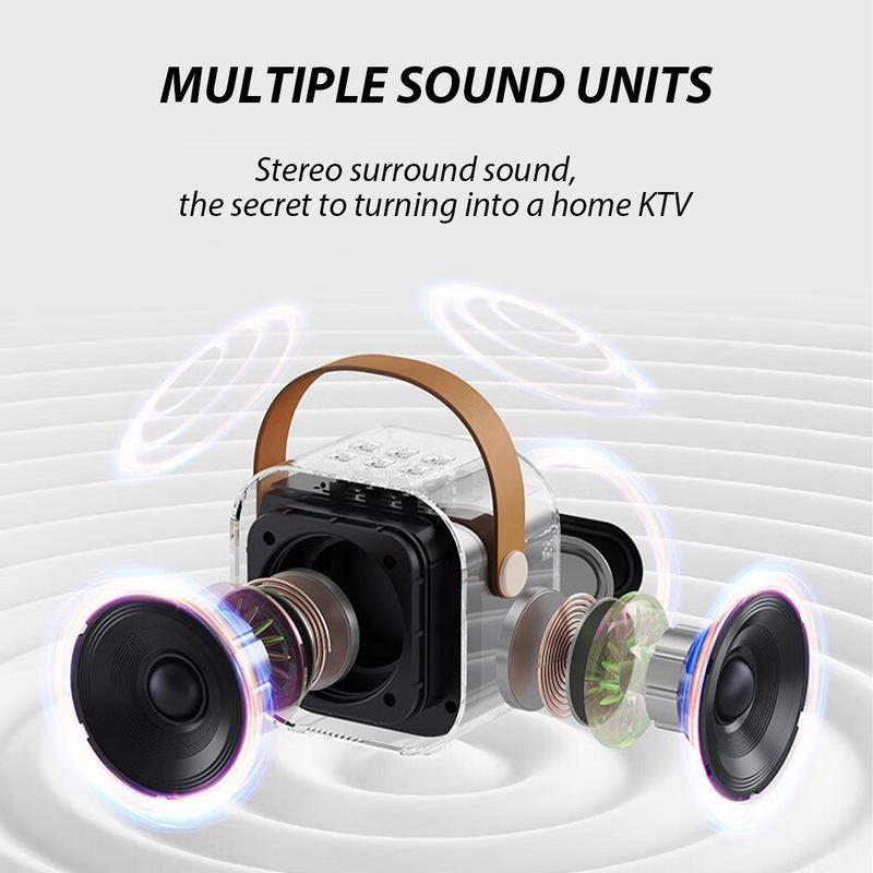 Rechargeable Wireless Speaker, 1 Count Karaoke Speaker with Microphone, Multi-functional Bluetooth-compatible Speaker for Home Party, Best Gifts for Men 6