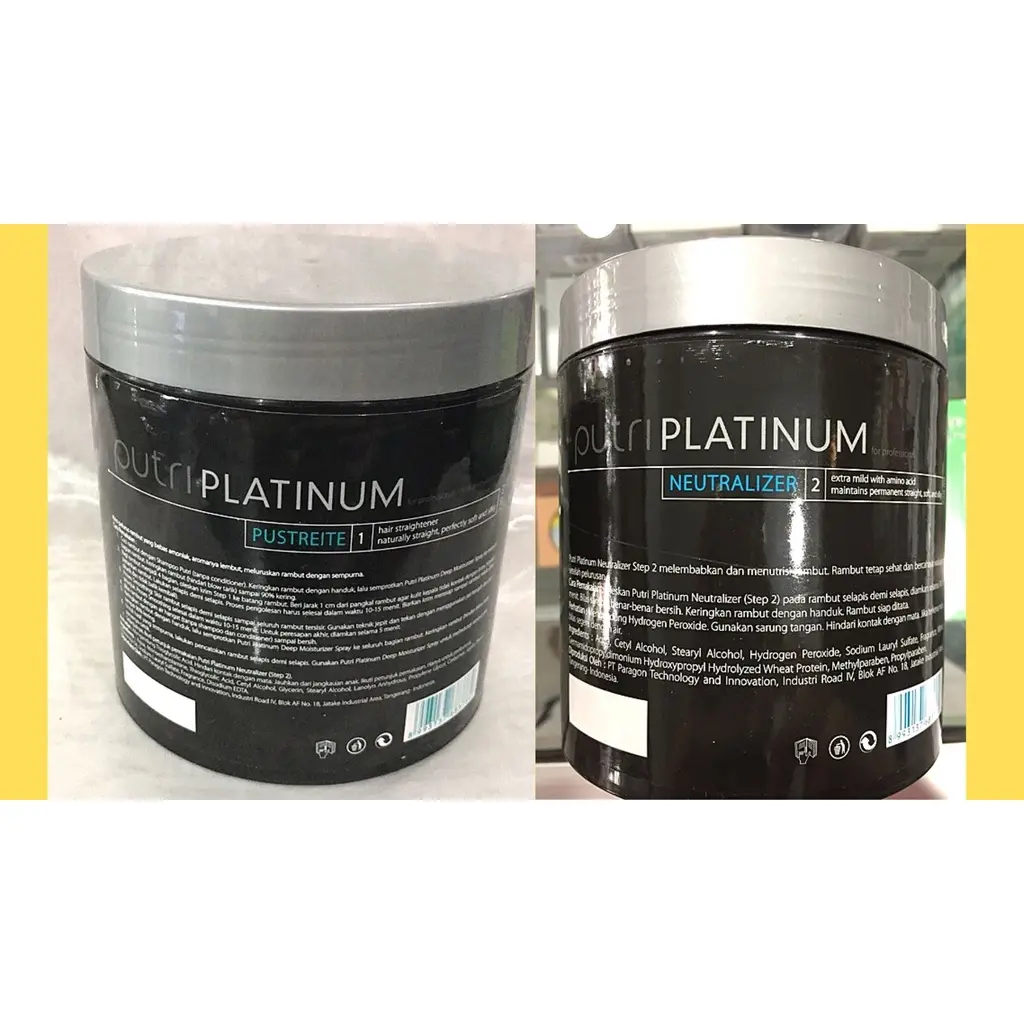 Putri Pro& Putri PLATINUM Pustreite Step 1 & Step 2 / Neutralizer Obat Rebonding Obat Smoothing 720gr Meluruskan