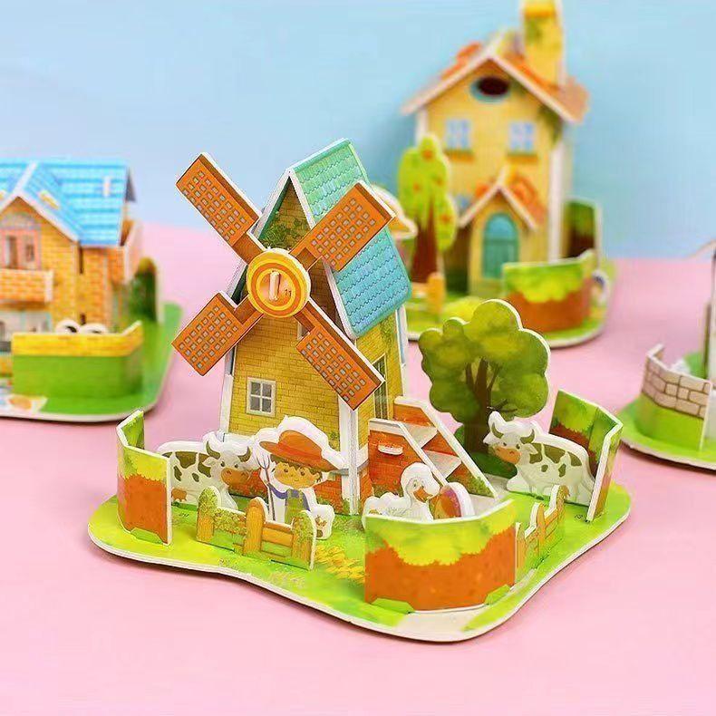 Product Introduction of Paper Block 3d  Puzzle Model House Paper Puzzle Baby Parent-Child Toys Kindergarten Prizes Gift Educational Toys Boys and Girls Primary School Students 11