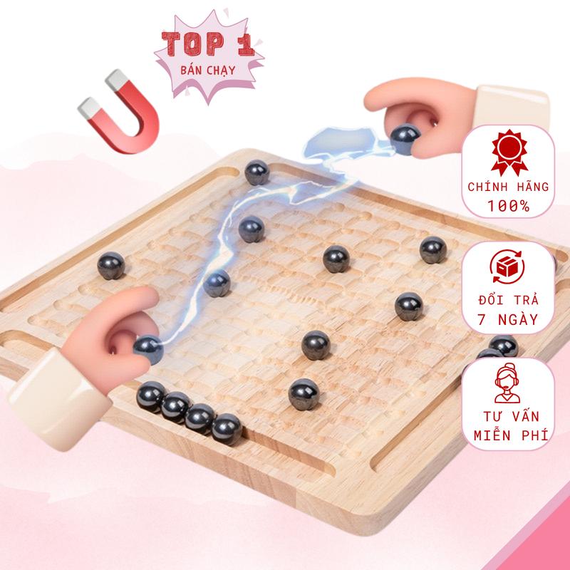 Đồ Chơi Xếp Hình Cờ Nam Châm Bằng Gỗ và Bi Từ Tính, Đồ Chơi Tư Duy Phát Triển Trí Não Cho Bé