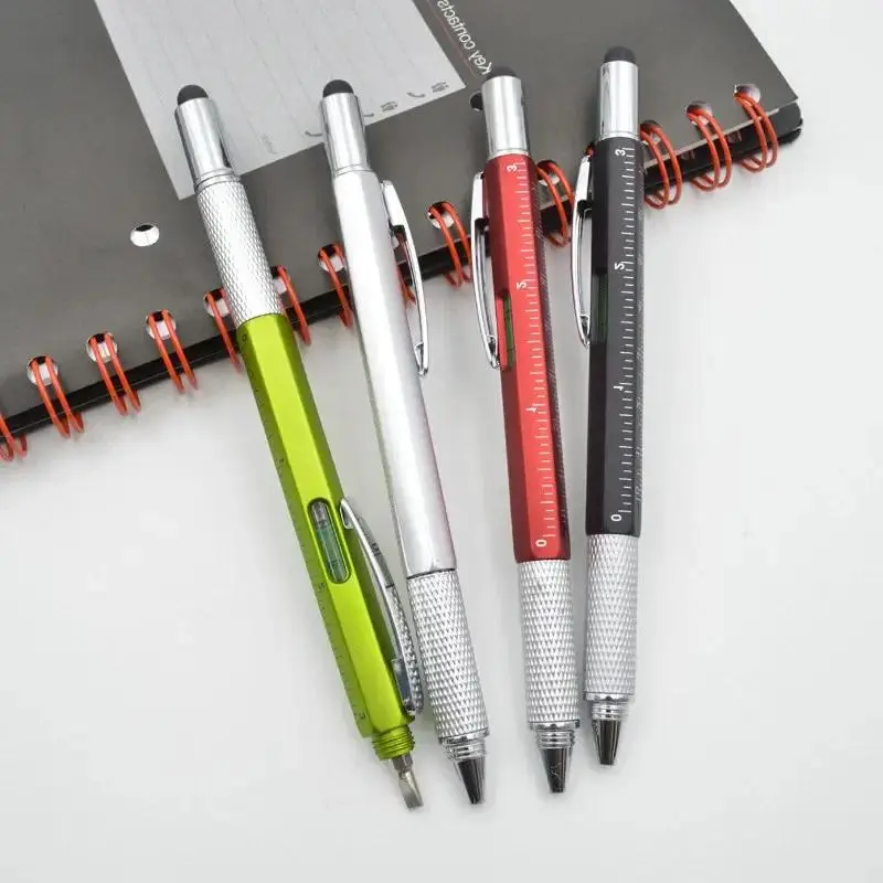 Bút Bi Đa Chức Năng, 7 Trong 1, Với Dụng Cụ Cầm Tay Hiện Đại, Thước Đo Kỹ Thuật, Tuốc Nơ Vít, Bút Cảm Ứng, Mức Cảm Ứng, Thích Hợp Cho Đo Lường 2
