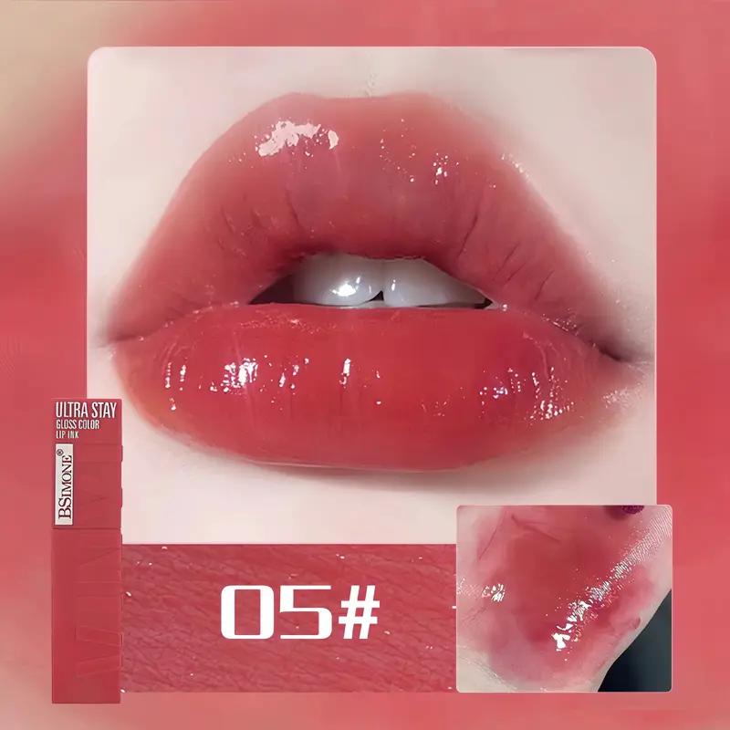 Son Bóng Có Màu Bsimone Ultra Stay Gloss Color Vinyl Mink, Có Nhiều Màu Sắc Để Lựa Chọn, Thích Hợp Cho Mỹ Phẩm, Môi, Son Môi Và Son Bóng. 3