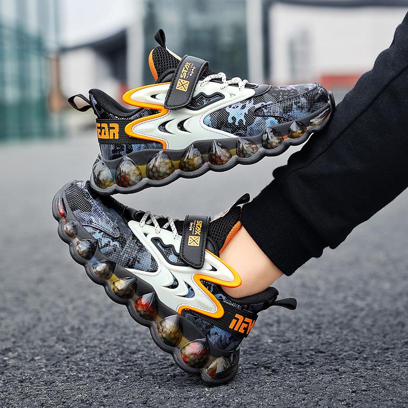 【SOFEISTORE】 Sepatu Anak Laki Laki Sneakers Casual sports musim panas baru anak laki-laki bersol lembut berpori-pori dan berpori-pori untuk anak perempuan 4