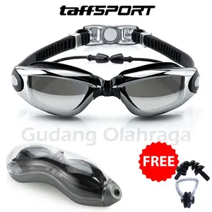 TaffSPORT Kacamata Renang Remaja Dewasa Anti Fog UV Protection dengan Penutup Telinga - A380